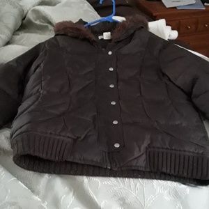 Dark brown warm puffer jacket